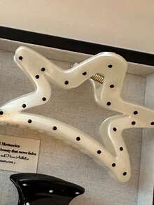 4 件/1 件闪亮蓝色花朵、黑色波尔卡圆点红色蝴蝶结、白色星星发夹，优雅、多功能塑料发饰，适合日常佩戴、休闲、派对、工作、旅行、洗脸、化妆、服装搭配发夹爪夹发夹发夹发夹发夹秋冬度假装女士 - 彩色 - 查看 5