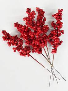 1/10 قطعة - أغصان الحصرم الاصطناعية الحمراء مع الزعرور، أغصان الحبات الحمراء الاصطناعية من الرغوة فاكهة الشتاء الاصطناعية ديكور عيد الميلاد DIY حرفي ديكور عيد الميلاد ديكور الزفاف ديكور عيد الميلاد باقة زهور الحرير، نبات باقة الزهور DIY إكليل ديكور حفلة عيد الميلاد ديكور المنزل - متعدد الألوان - مشاهدة 6