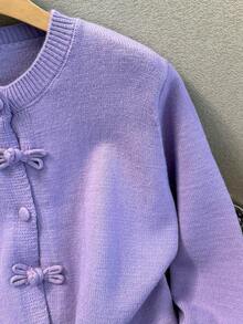 JIANHU Spring Butterfly Knit Cardigan, Short Design, Suitable For Petite Figure, Elegant Versatile, Create Fashionable Look - Purple - View 7