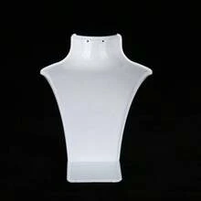 Exhibidor de joyera de maniqu, soporte de collar de 3 colores de joyera de acrlico, exhibicin de joyera al por menor, arete, accesorios de joyera, modelo de estante - Blanco - Ver 10