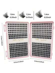 384pcs Individual Lashes Eyelash Book Clusters Extensions False Eyelash DIY At Home Cluster Eyelash Extensions Makeup Lash Clusters, Eyelash Clusters, Individual Eyelashes, Lashes, Fake Lashes - Black - View 8