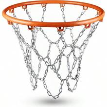 Red de Baloncesto, Metal Red para Canasta de Basquetbol, Reemplazo de Red de Baloncesto, Compatible con la Mayora de Canastas de Baloncesto Estndar de Interior y Exterior - Rojo - Ver 2