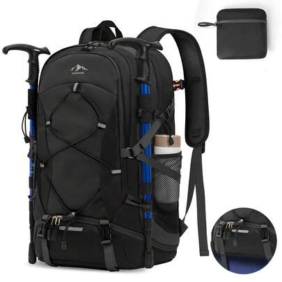 Hiking Backpack, Camping Backpack With Shoe Compartment And Waterproof Pocket, Lightweight Travel Daypack, Unisex, Hiking, Outdoor Sports, Climbing, Camping, Travel