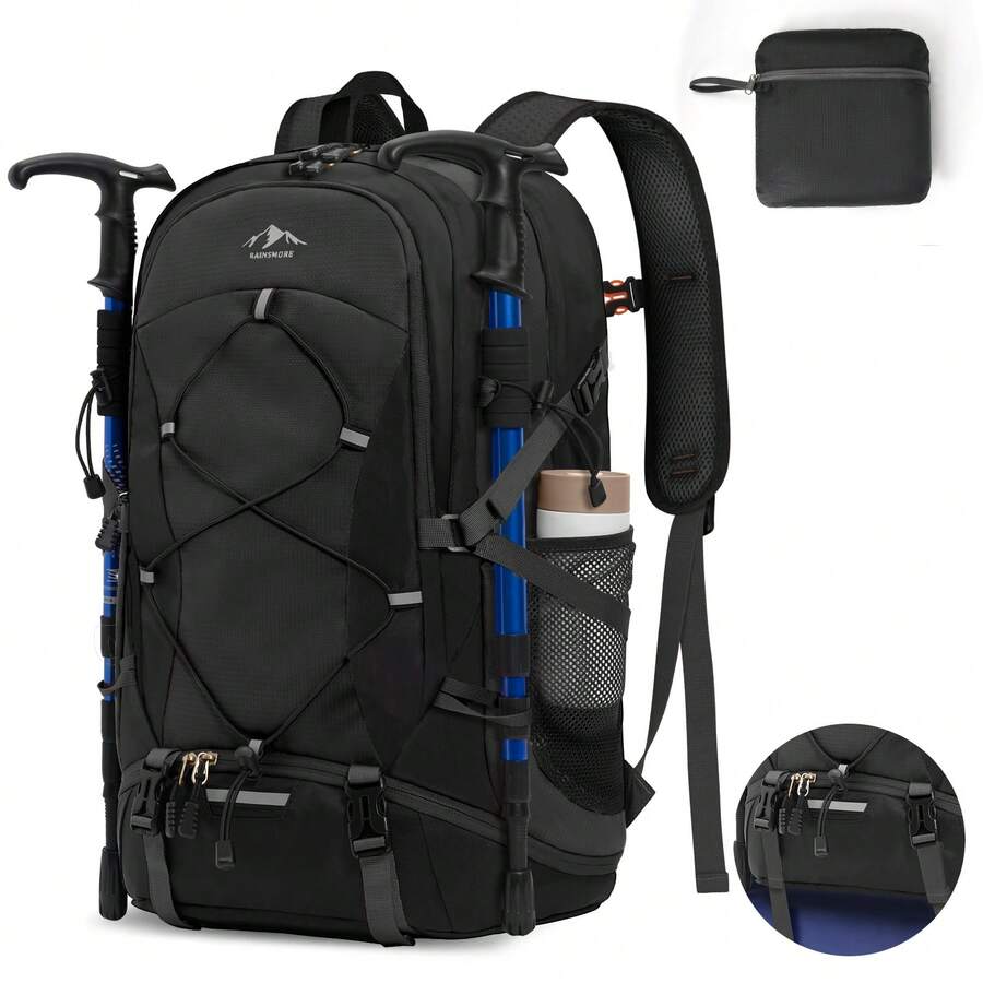 Hiking Backpack, Camping Backpack With Shoe Compartment And Waterproof Pocket, Lightweight Travel Daypack, Unisex, Hiking, Outdoor Sports, Climbing, Camping, Travel - Multicolor - View 1