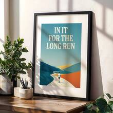 1幅极简主义跑步主题墙面艺术印刷品——长跑精神，无框海报，优质海报 - 彩色 - 查看 2