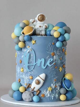 10 decorațiuni pentru tort cu tematică spațială, astronaut, rachetă, stele, potrivite pentru decorarea torturilor, brioșelor, produselor de patiserie și a altor preparate pentru petreceri, excelente pentru petreceri cu tematică spațială