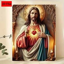 Jesus Wall Art Metal Print Christian Decor Religious Scripture Picture Pre Framed Wall Hanging For Home Church Office Holiday Gi - 彩色 - 查看 6