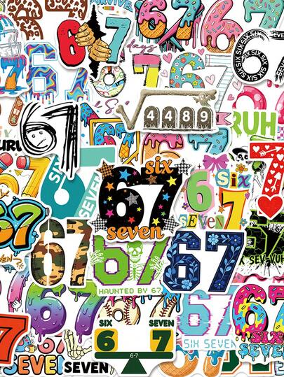 50PCS 67 Boy Meme Popular Internet Memes In The United States Doodle Sticker Waterproof Material Reusable For Motorcycle Helmets, Cars, Gift Boxes, Envelopes, Graffiti Stickers, Guitars, Laptops, Luggage, DIY Crafts, Helmet Stickers, Player Stickers, Stickers Laptops, Games, Hand Books Stickers, Stickers For Bikes, Player Birthday Parties, Player Parties, Office Decorations