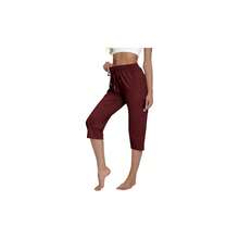 Pantalones Casuales, Pantalones Deportivos Suaves con Cintura elstica de Tres Cuartos para Mujer, Ideales para Yoga y Correr. - inicial - Ver 2