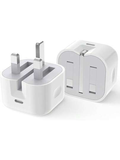 محول شحن سريع قياسي المملكة المتحدة/الاتحاد الأوروبي 20 واط، شاحن حائط محمول USB-C متوافق مع 17 برو ماكس/16/15/14/13/12/11 وأجهزة ذكية أخرى، شاحن هاتف بقدرة خرج عالية