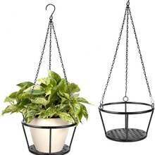 Coș suspendat simplu din fier, suport pentru ghiveci de flori suspendat, potrivit pentru plante suspendate, decor de balcon - Multicolor - Vizualizare 1