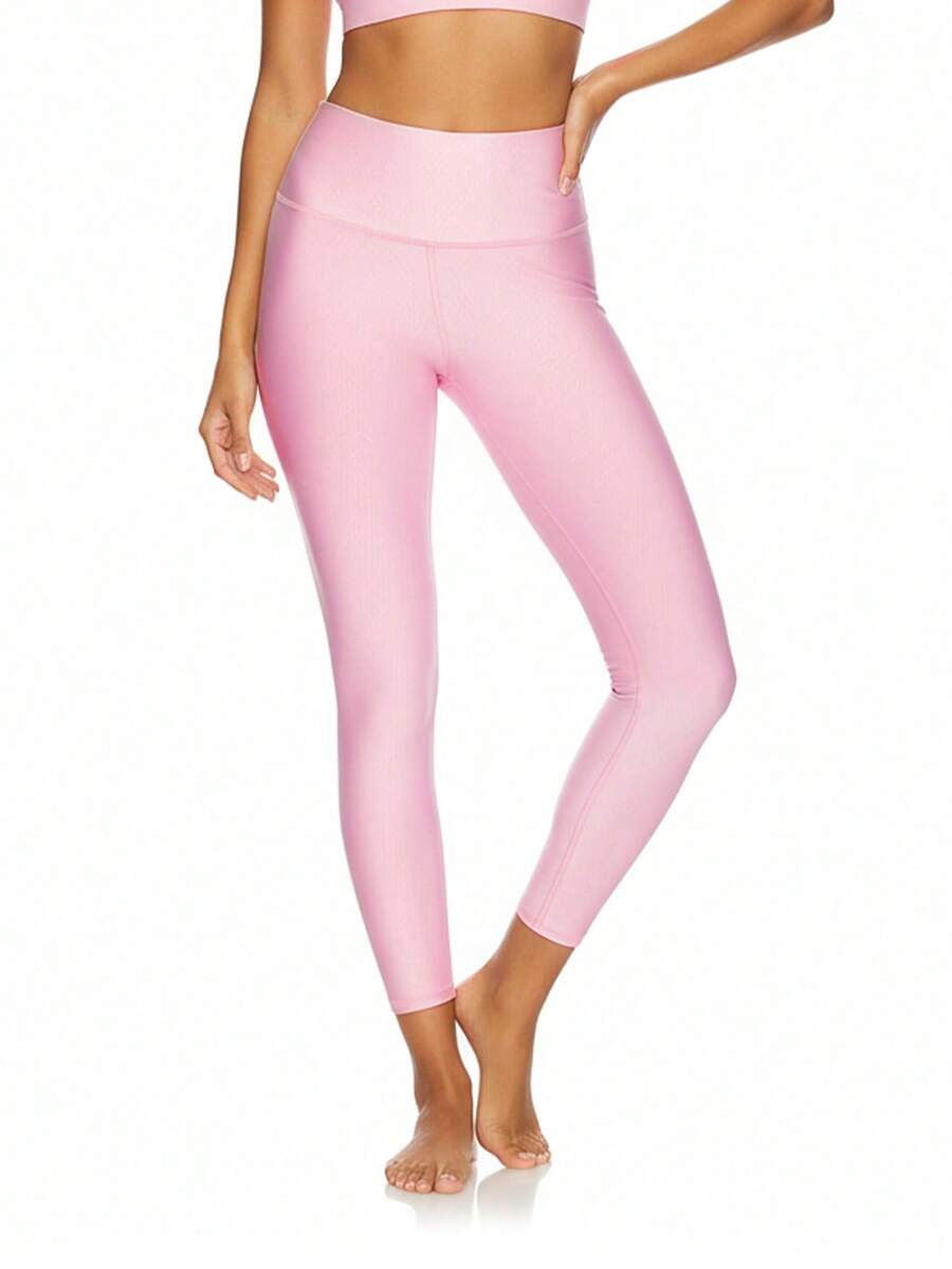 Alo Yoga Alo Airlift 7/8 High-Waist Women Leggings Sweat Absorption Breathable Warmth Versatile Solid Good Elasticity Easy To Wash Quick Dry Sports Outdoor Running Yoga Daily School Pink W5766r-Pink - pink - View 1