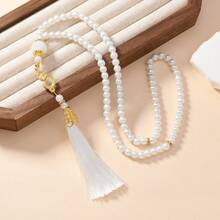 1 String/12 Strings Islamic Prayer Beads, 99pcs Glass Faux Pearl Beaded Rosary, For Muslim Prayer And Arabic Praise Bracelet - Multicolor - View 5