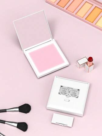 กระจกพกพาขนาดกะทัดรัด, กระจกพกพา LED ขยาย 1x/2x, กระจกแต่งหน้าแบบมีไฟขนาดเล็กสำหรับกระเป๋าถือ, กระเป๋าถือ, พับได้, แบบถือ, กระจกมินิ 2 ด้านพร้อมไฟสำหรับผู้หญิง