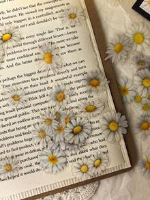 50pcs/Pack Cute Watercolor Daisy Flower Stickers, DIY Scrapbooking, Planner, Journal Decoration