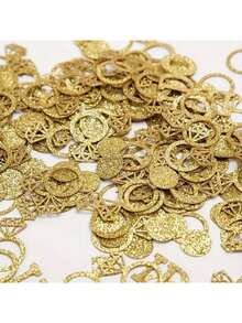 100 قطعة/عبوة من حلقات الحلي المزخرفة بالبريق، مناسبة لعيد الحب، الزفاف، ديكور الحفلات، ديكور وسط الطاولة، قطع من الورق المزخرف بالبريق - متعدد الألوان - مشاهدة 7