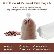 200 filtros de caf sin ensuciar, filtro de caf, bolsas de filtro de t desechables de malla con cordn para concentrado, cafetera, caf fro, t de hojas sueltas - inicial - Ver 3
