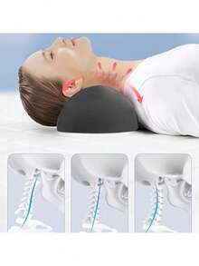 Almohada cervical de doble bola, almohada de soporte para el cuello, almohada de sueño de espuma de memoria, almohada de protección cervical unisex, almohada de tracción, adecuada para dormir de espaldas y de lado para apoyar la espalda y el cuello, almohada de soporte para el cuello