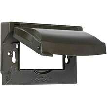 Bell impermeable único Outlet Cover al Aire última intervensión receptáculo Protector, horizontal plana, Bronce, Bronce