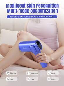 YTWO 2026 Flashlight Laser Hair Removal Device, 22J High Energy Hair Removal, Painless Ice Point Hair Removal, 0.25s Fast Flashing, IGBT Fast Flashing Hair Removal Device, Skin Detection Function, Unlimited Flashes, 9 Energy Levels, LCD Display, Localized Hair Removal Setting, Includes 1 Bikini Area Attachment, Valentine's Day Gift - Blue - View 8
