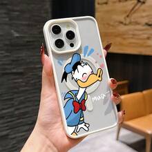 Disney DonaldDuck Character Phone Case, Featuring Cute And Playful Expression Designs, Simple And Stylish, Smooth To The Touch, With Strong Magnetic Adhesion, And Camera Protection. Suitable For Girls. Compatible With IPhone 17/16/15/14/13/...12 Mini Pro Max Pro Plus XRXS, As Well As SamsungGalaxy S20, S21, S22, S23, And S24 Series. The Perfect Gift For Family And Friends. Stylish Phone Case, Fun Expression Design, Trendyphone Case, Lightweight And Durable Material. - màu đen - Xem 7