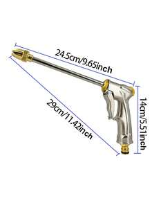 可伸缩花园软管带喷枪，可伸缩洗车和灌溉工具 - 灰色 - 查看 7