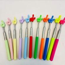 1支/5支装不锈钢伸缩阅读指示棒，阅读教学辅助工具，指示棒，适用于教师和家长，办公、学校、绘画、标记、文具和教学辅助用品、学习用品、家庭辅导用品（颜色随机）（款式随机）