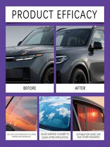 1件装 Hikeren 汽车玻璃清洁剂 - 汽车挡风玻璃油膜清洁剂、汽车油膜清洁刷、强力挡风玻璃油膜去除剂、防雾清洁玻璃刷、清洁用品、玻璃清洁剂 - 彩色 - 查看 10