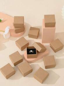 1/6/12 buc cutii pentru inele și bijuterii, excelente pentru petreceri de sărbători și împachetarea cadourilor de Ziua Îndrăgostiților, nuntă de Ziua Îndrăgostiților, ziua de naștere, organizator de bijuterii, organizare și depozitare, cutie de bijuterii, depozitare, organizare și depozitare în dulap, organizator de machiaj, consumabile, decorațiuni, cutie de inele, depozitare de bijuterii. - Kaki - Vizualizare 2