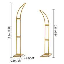 2pcs Curved Wedding Arch Backdrop Stand For Bridal Shower, Gold Wedding Arch, Half Metal Balloon Arch For Wedding Ceremony, Bridal Shower, Engagement Party,Mother's Day Party Supplies Celebration (5.9ft,6.9ft) - Vàng (1 bộ) - Xem 2