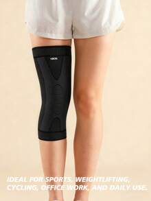 VBOSI 1pc Unisex Knee Sleeve - Elastic & Comfortable, Suitable For Daily Wear, Weightlifting, Hiking - Black - View 3