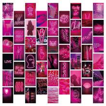 50 tấm áp phích dán tường thẩm mỹ màu hồng neon, trang trí bàn làm việc phòng ngủ ký túc xá - Màu tím - Xem 1