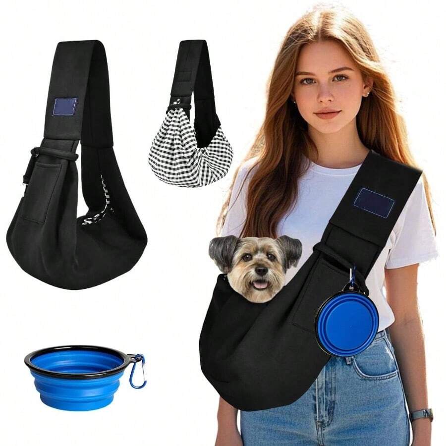 Cangurera Mochila para Llevar Perro, Mochila Transportadora de Mascotas Manos Libres con Correa Acolchada Ajustable Bolso Reversible para Perros con Bolsillo de Almacenamiento para Mascota hasta 6 kg - inicial - Ver 1