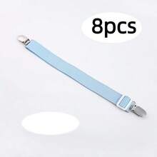 1/8pcs Adjustable Elastic Bed Sheet Clips - Durable Nylon Straps, Ensure Snug Fit - For Sofa Cushions, Mattress Covers And Bed Sheets - Black, White, Pink, Blue - Easy Organization For Bedroom And Living Room, Bedroom Accessories