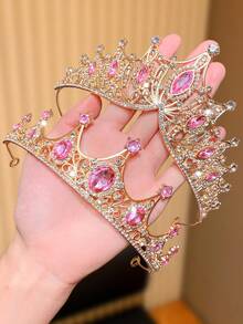 2pcs Pink Princess Crown, Gifts For Girls, Party Headband, Holiday Party Decoration, Wedding Bridal Tiara, Cosplay Accessories - Multicolor - View 6