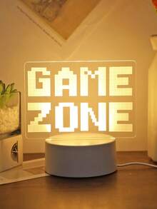 1pc Gaming Style 3D Acrylic Night Light With Headphone And Gamepad Pattern, Perfect Decor For Gaming Room And Bedroom, Ideal Birthday Gift For Gamers, Friends And Family, Room Decor Night Light, Great Valentine's Day Gift