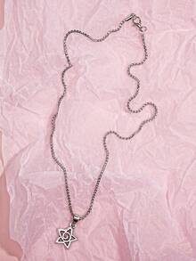 6pcs Metal Punk Hip Hop Necklace Set, Star Pendant, Sunburst Pendant, Sun Pendant, Spiral Pendant, Pendant Necklaces, Suitable For Men's Daily Wear, Valentine's Jewelry, Holiday Gift, Girlfriend - Star Necklace Six-piece Set - View 9