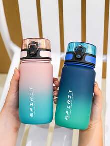 1pc 600ml/21oz Gradient Matte Drinking Sports Water Bottle - Time Scale Markings, Portable Handle Strap - Suitable For Running, Cycling, Outdoor Sports, Holiday & Birthday Gifts - Multicolor - View 8