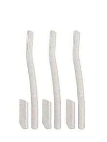 3pcs Stainless Steel Wheat Straw Eyebrow Razor, Material Eyebrow Trimmer, Paper Box