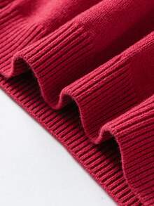 mini bala 女童柔软亲肤针织毛衣，中国风，新年系列 - 紅色 - 查看 8