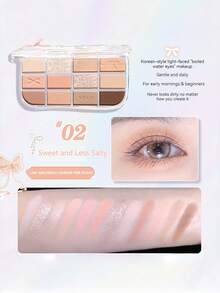 NOVO Long-Lasting Matte & Shimmer Eyeshadow Palette, Vibrant Multicolor Eyeshadows For Daily, Party, Stage Makeup, Suitable For New Year, Christmas, Y2K Looks - 02# Sweet and Less Salt - View 2