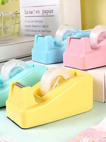 Fashionable Creative Desktop Tape Dispenser - Cute & Stylish Office Tape Cutter With Non-Slip Base - Ideal For Office Or Home Use, Available In Multiple Colors, Perfect For Back To School Season - Multicolor - View 8