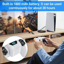 Rechargeable Battery Pack Accessory Compatible With P5 / Edge Controller, Play And Charge Kit For Playstation 5 Controllers, 1800 MAh With LED Indicator & USB-C Charging Cable - trắng - Xem 7