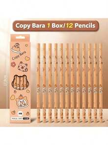 12pcs Boxes Of Pencils/30pcs Bucketbarrels Of Pencils, Capibala Pencils, Capybara Patterns, Essential Tools For Illustrators To Keep Accounts, Suitable For Scene Offices, Painting And Accounting Creation, As Well As Daily Gifts - Capybara Pencil - View 5