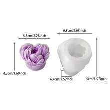 1pc Delicate Floral Silicone Candle Mold - Easy Release/Reusable For Wedding/Mother's Day DIY Crafts - White - View 7