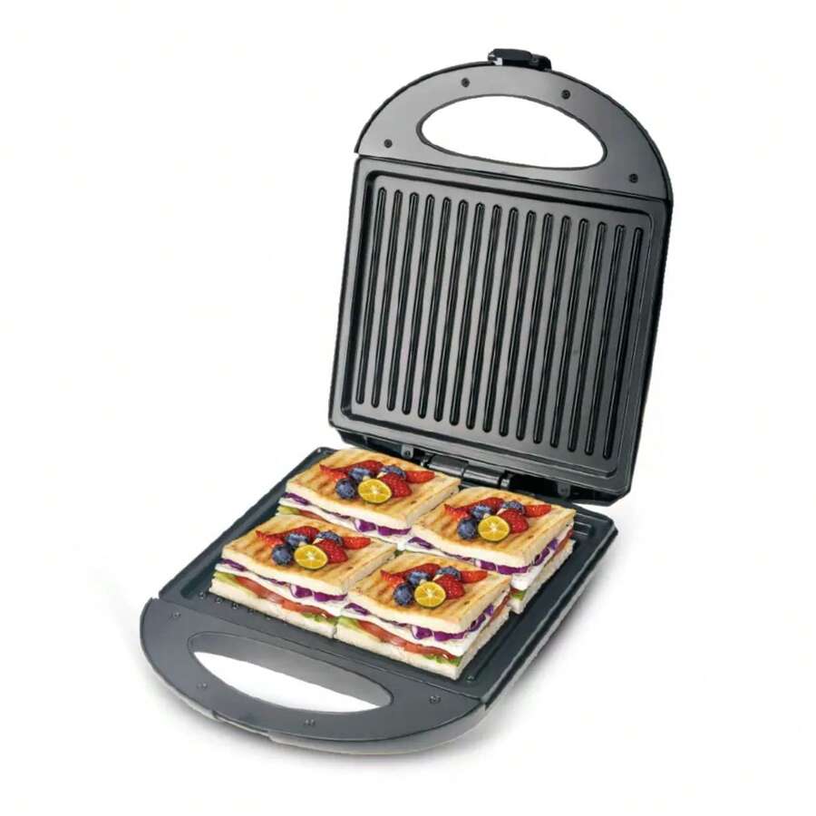 MAQUINA MULTIFUNCIONAL PARA SANDWICHES Y GOFRES, APARATO TODO EN UNO, 1400W , FACIL DE LIMPIEZA, ANTIADHERENTE, INDICADOR DE LISTO PARA COMER - Tipo de Enchufe A USA (110-127V) - Ver 1