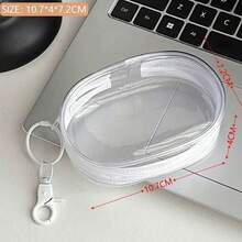 1 Transparent Multi-Purpose Data Cable Storage Bag With Hook Design, Portable Storage For Headphones When Traveling, Suitable For Travel - Nhiều màu - Xem 7