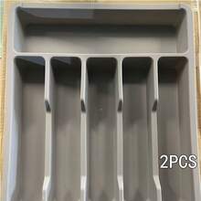 1pc Folding Multipurpose Cutlery Storage Box, Convenient Utensil Holder Tray With Drawer, Elegant & Expandable - Grey - View 13