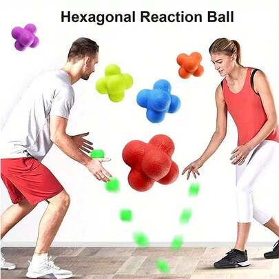 6pcs Hexagon Reaction Ball For Agility Training, Suitable For Basketball, Football, Adults Coordination & Fitness