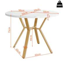Modern And Simple Round Marble Dining Table (1 M Diameter), Black X-Shaped Coffee Table With Metal Stand, Stable And Durable, A Must-Have For Fashionable Homes, Gold. - 金色+白色 - 查看 10